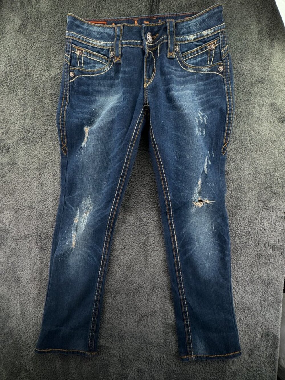 Rock Revival Patti Boot Cut Women's Denim Jeans Size 28 Adult Embellished Grunge